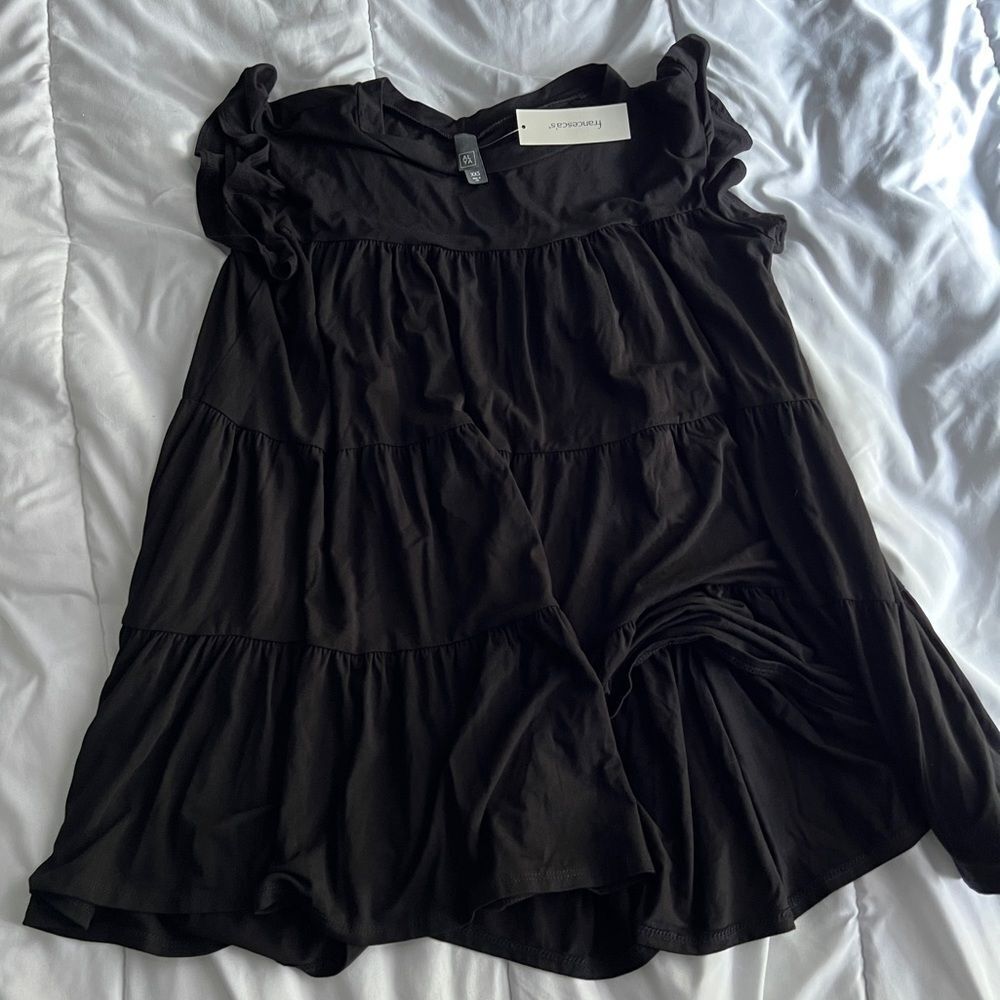 NWT Francesca’s Mckinny Tiered Mini Dress Size XXS Black